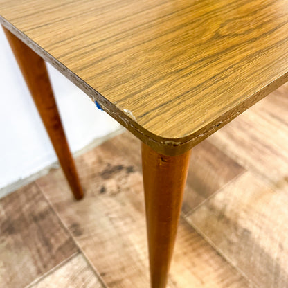 Small brown laminate side table