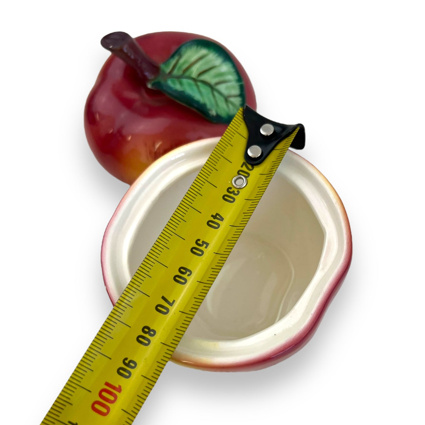 Apple shape condiments bowl with lid