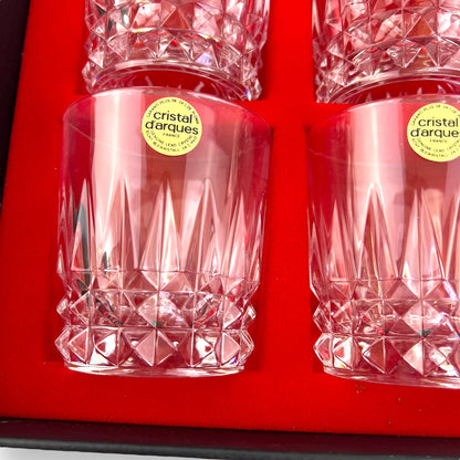 Set of 6 Cristal d’Arques Villandry Lowball Glasses -Vintage French Crystal in Original Box