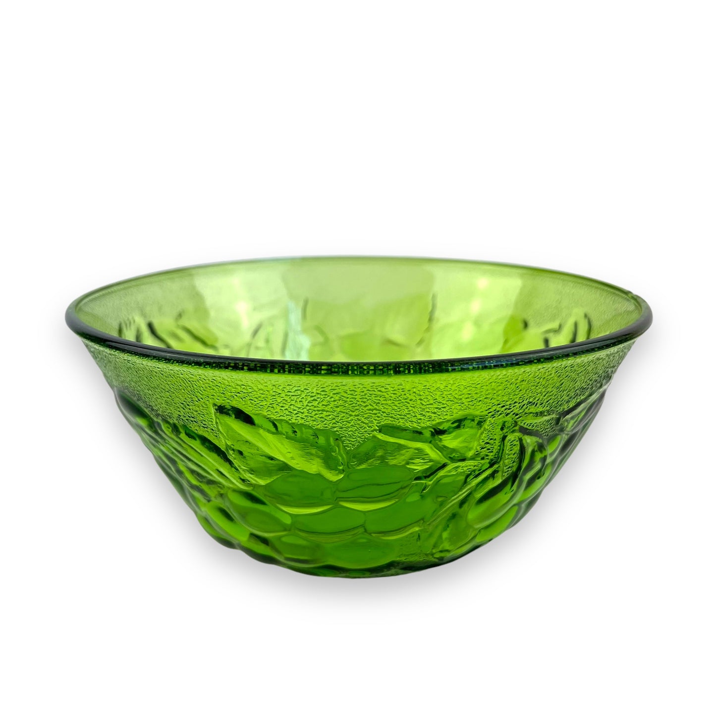 Green Glass Fruit Pattern Bowl