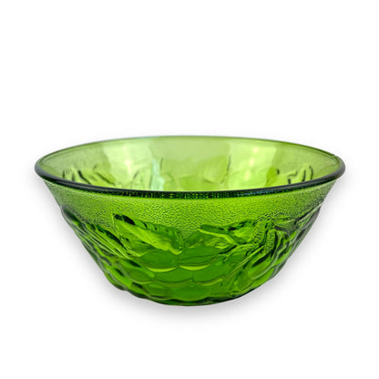 Green Glass Fruit Pattern Bowl