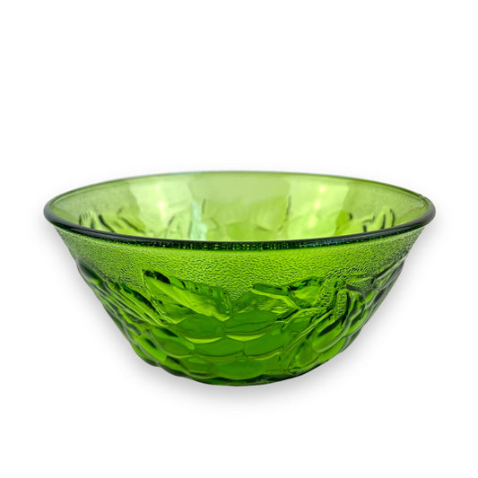Green Glass Fruit Pattern Bowl