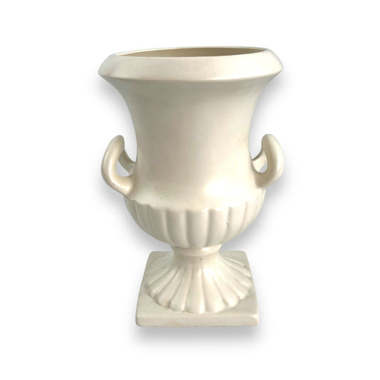 White ceramic urn shape vase