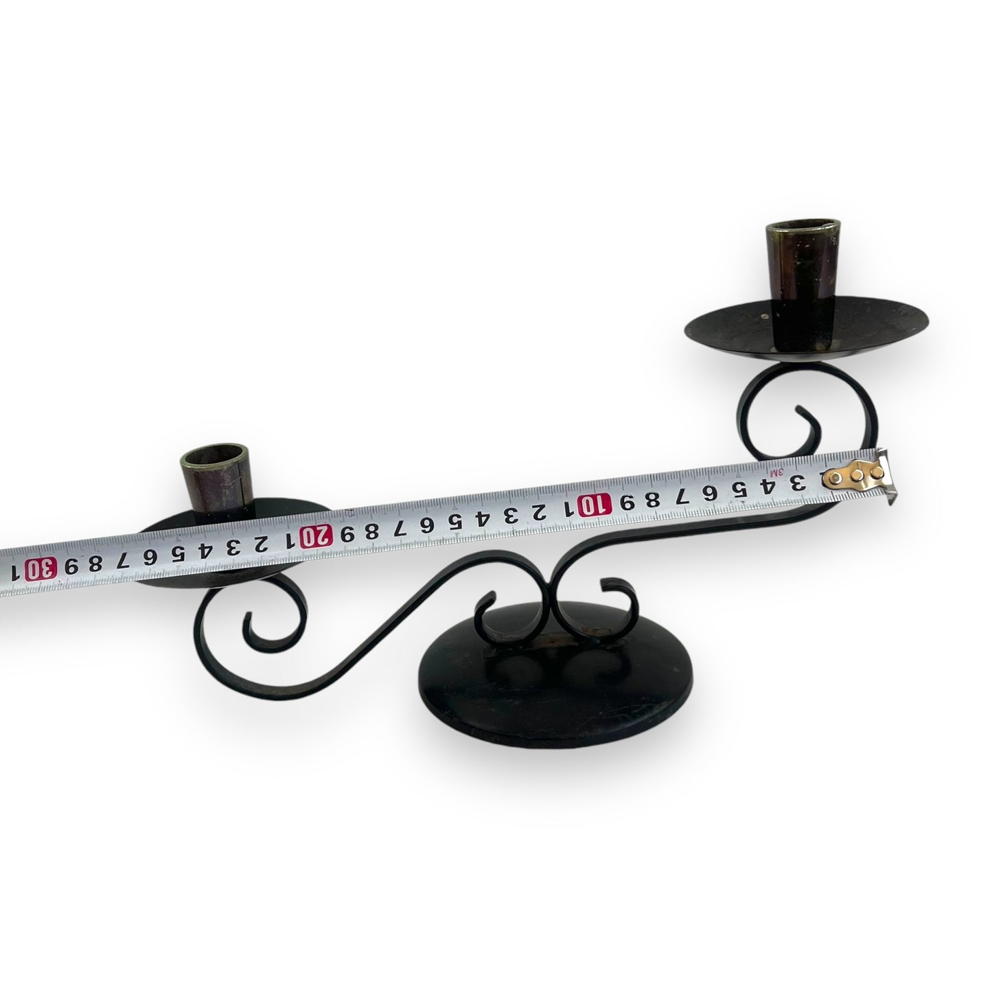 Black Metal Candlestick Holder with swirl design