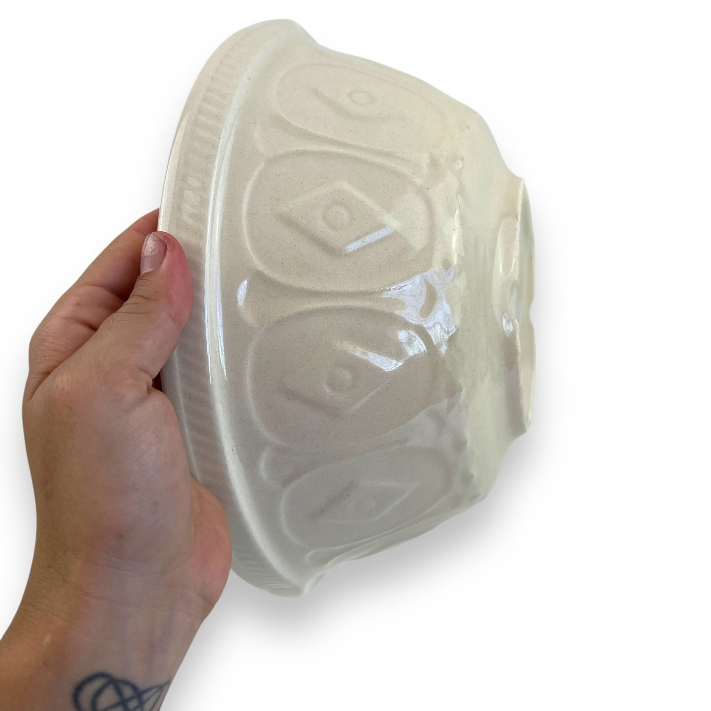 Cream Ceramic Mixing Bowl - Made in Romania.