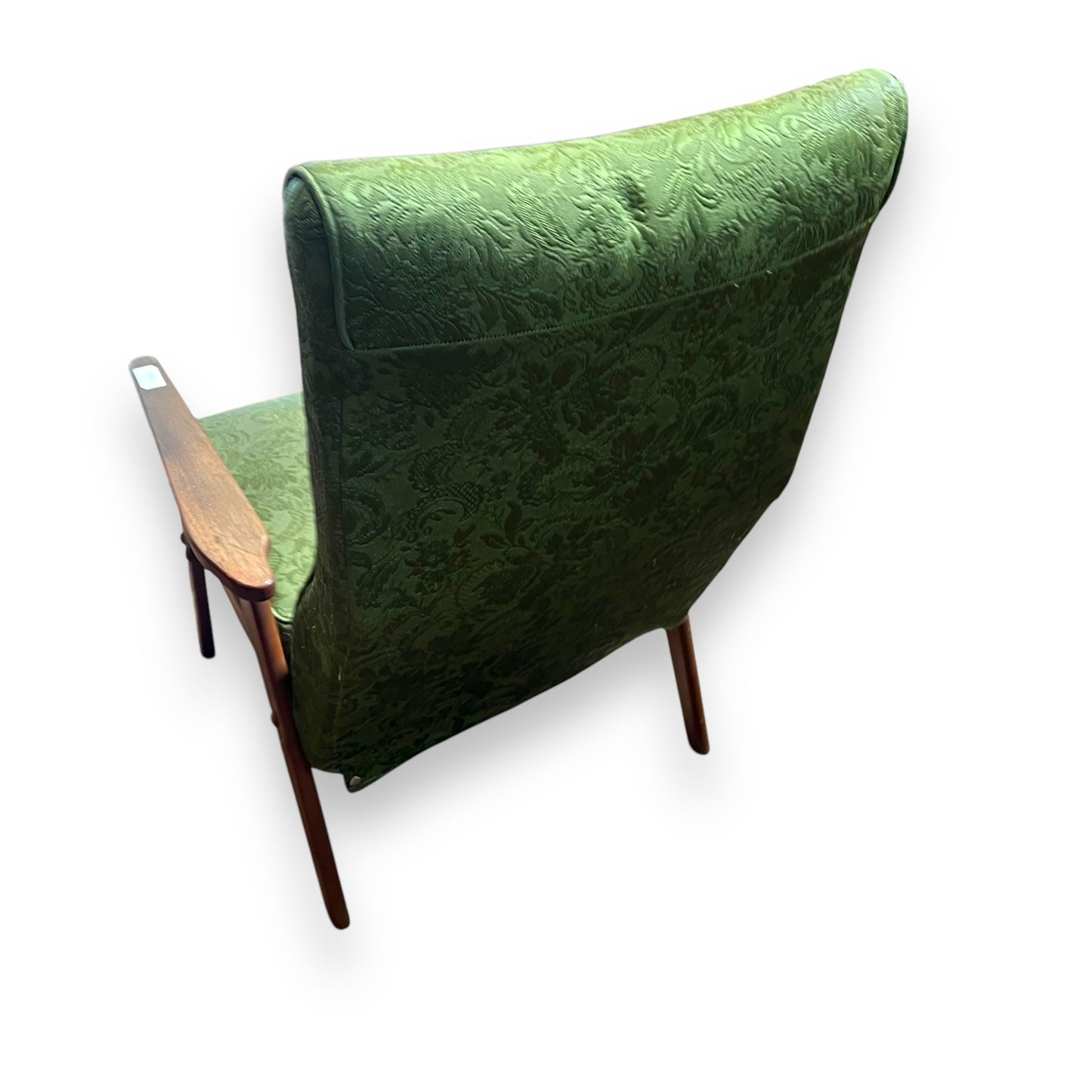 Green Vintage Armchair wooden frame