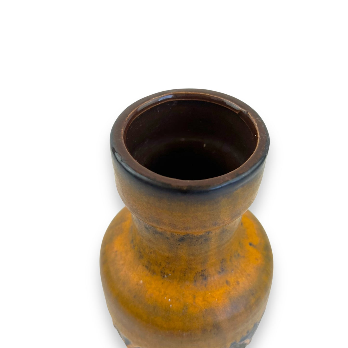 Austrian Orange Lava Drip Glaze Vase