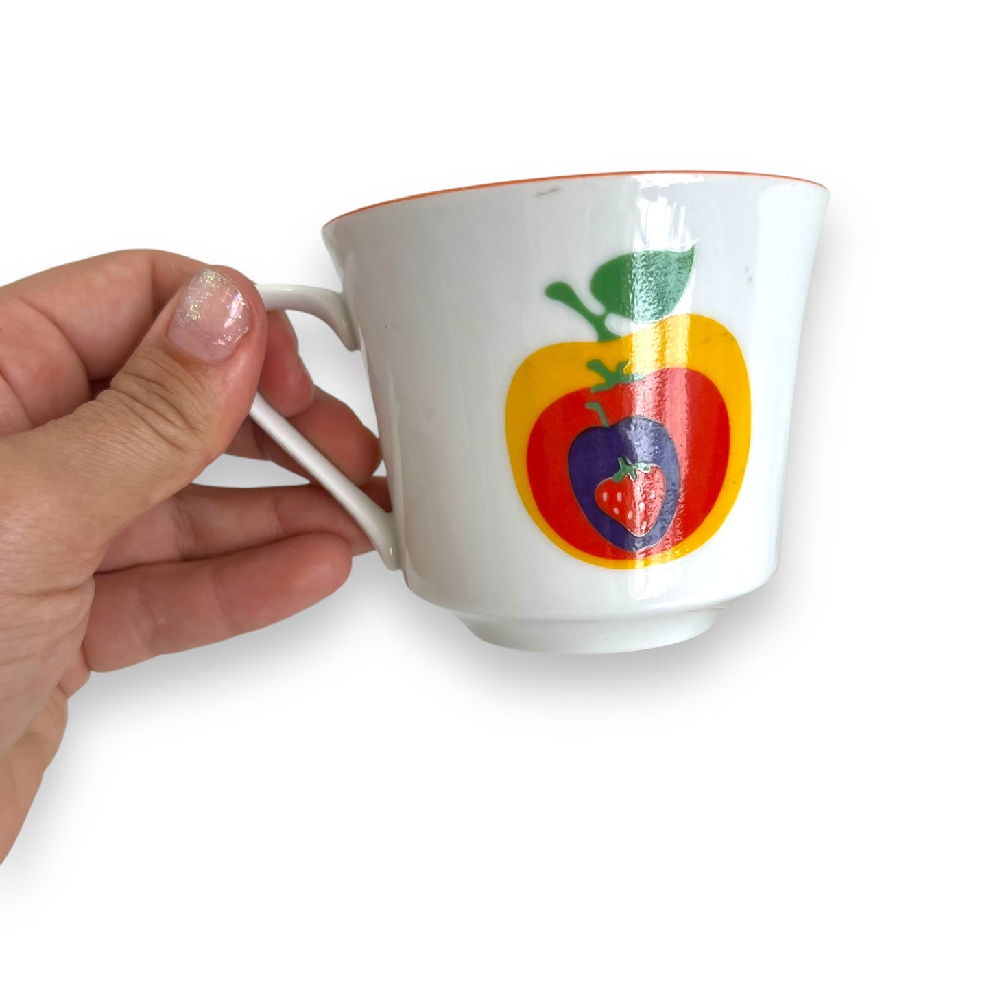 Strawberry & Apple design teacup set of 2