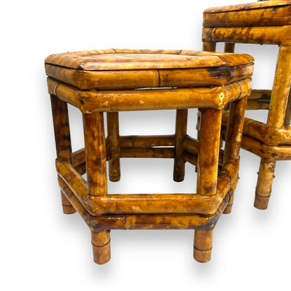 Hexagon Plant Stand Set x3 Tortoiseshell Cane