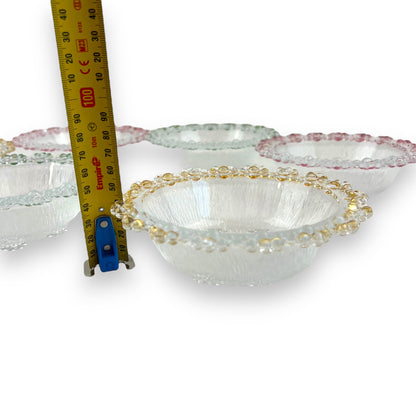 Set of Six Vintage Textured Bubble Lace Dessert Bowls made in Italy by Masserini.