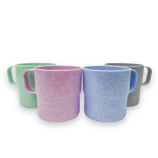 Retro Rainsfords multi-coloured stackable plastic mugs x 4