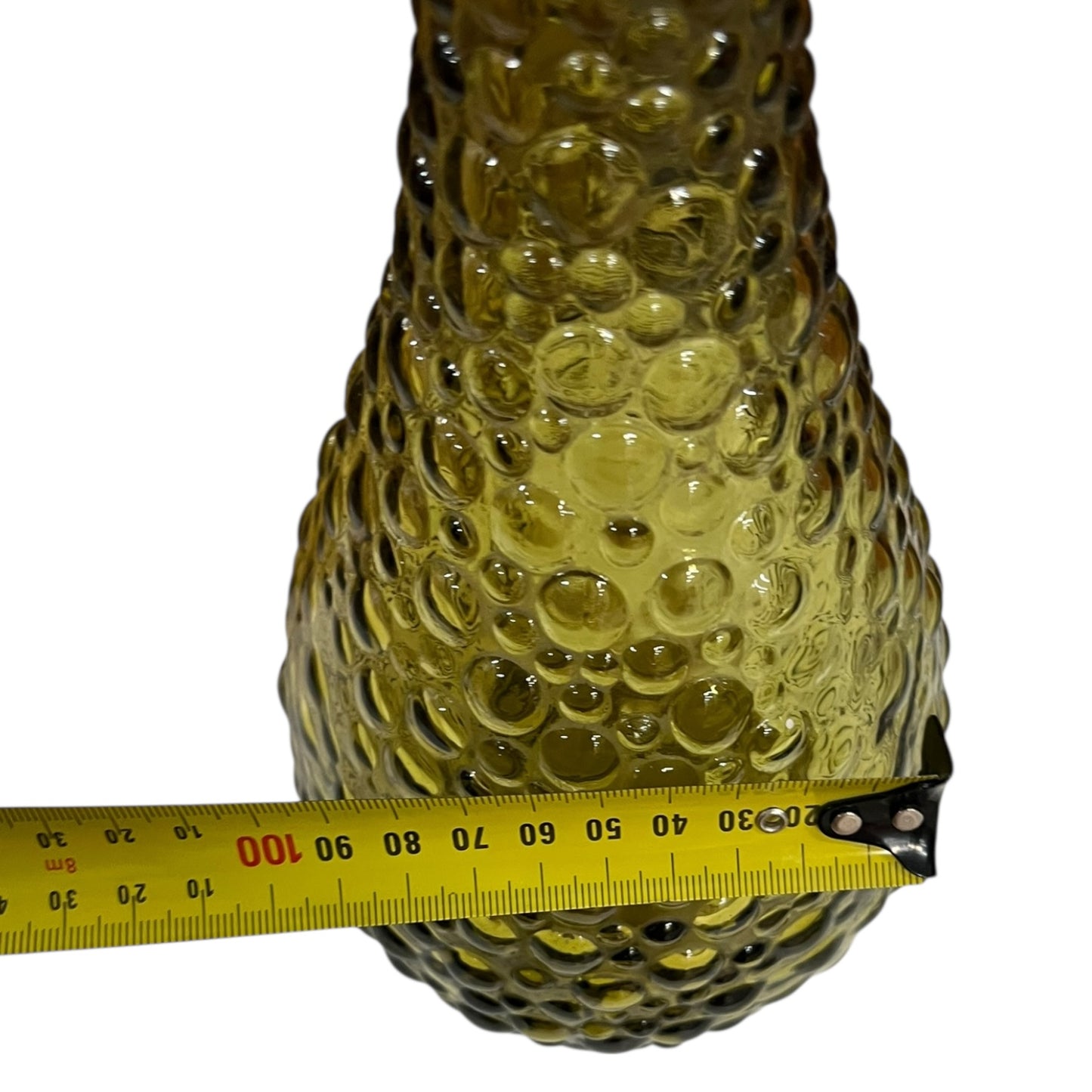 Olive Green Hobnail Genie Bottle