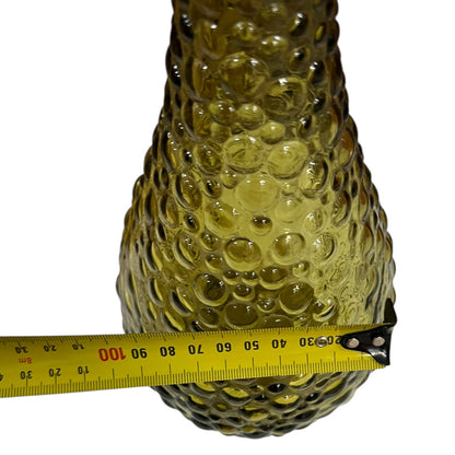 Olive Green Hobnail Genie Bottle