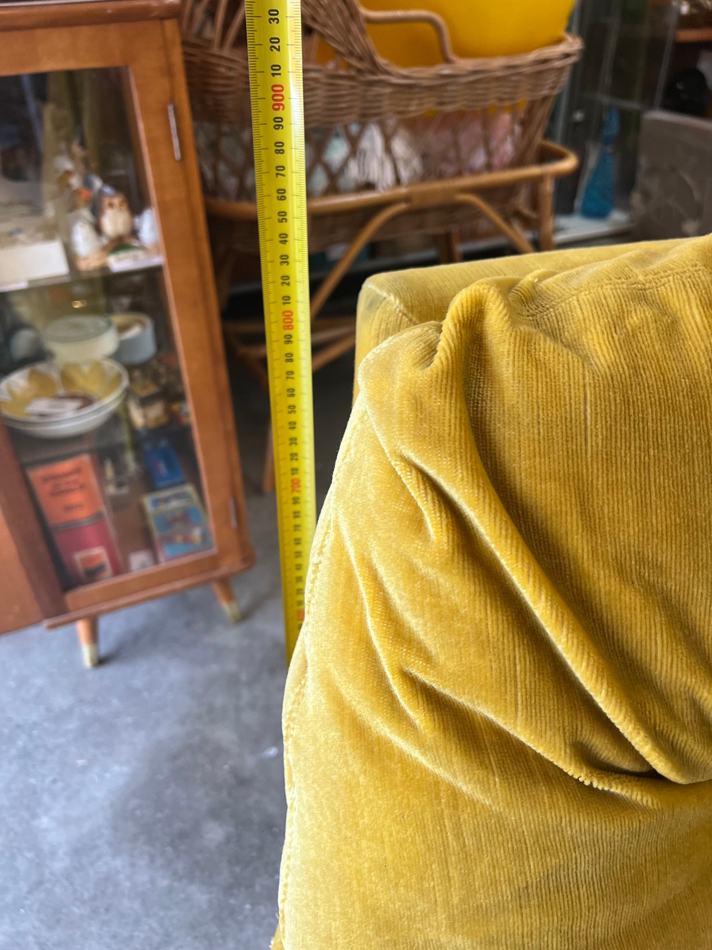 Fler Yellow Velvet Single Lounge Chair (Hole on side)