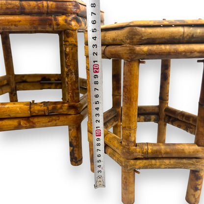 Hexagon Plant Stand Set x3 Tortoiseshell Cane