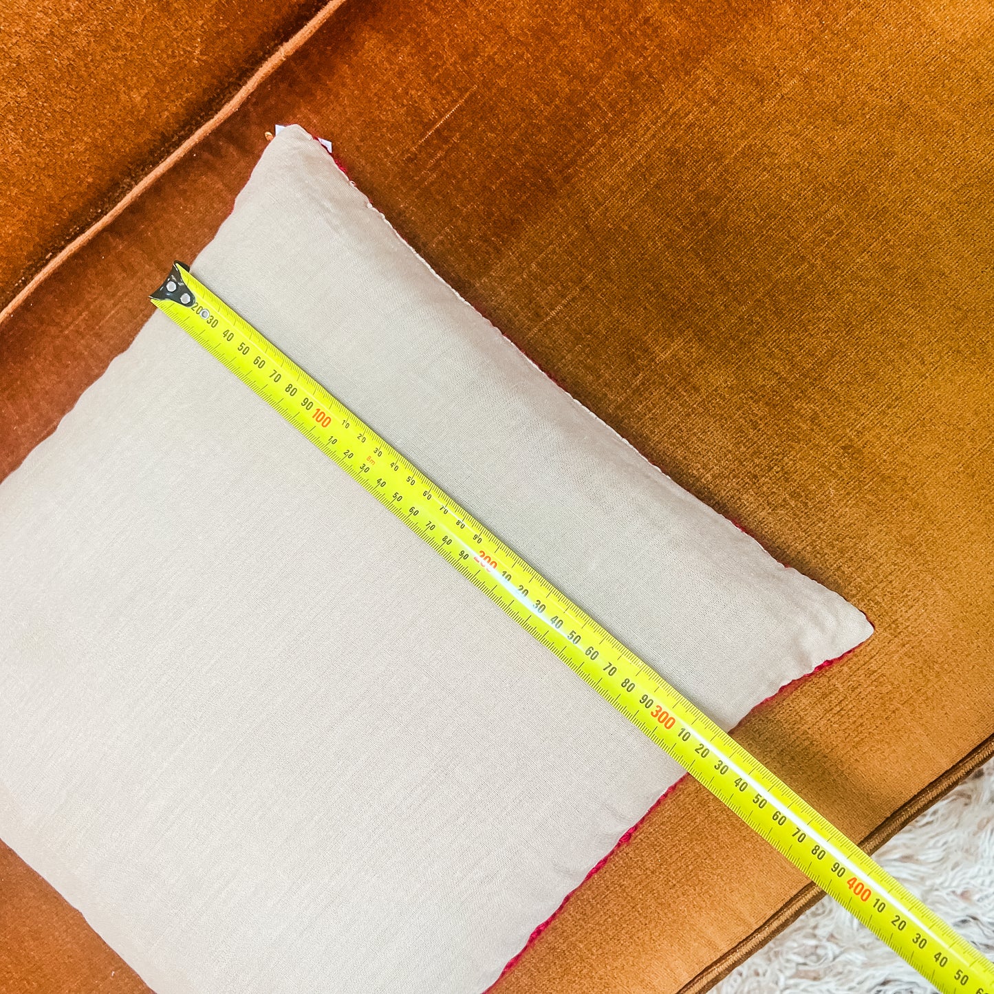 Handwoven Wool Cushion – Geometric Pattern