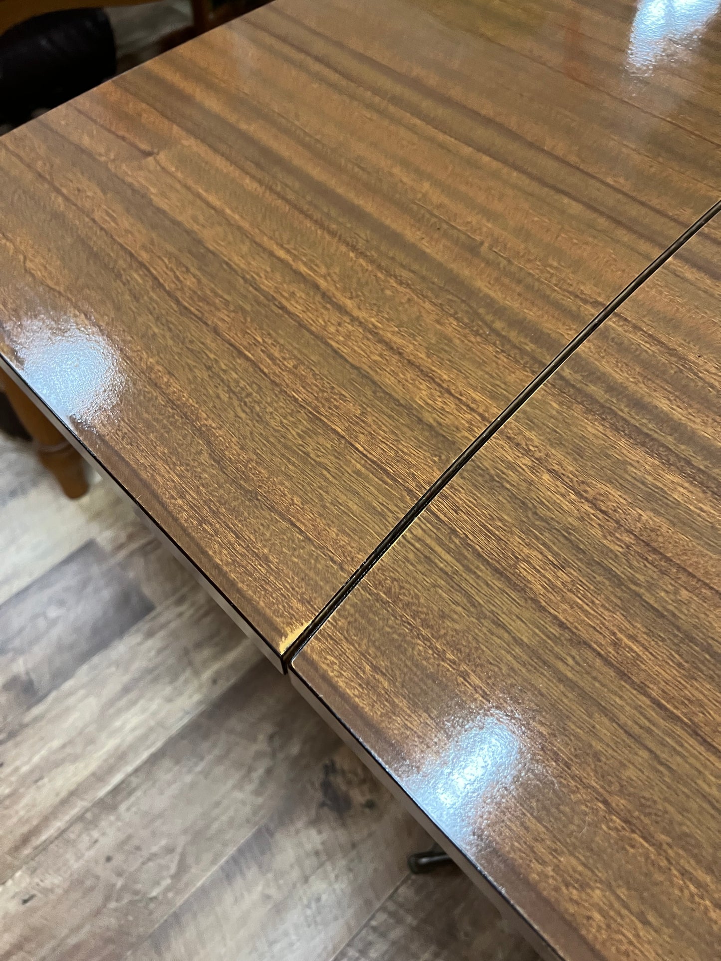 Brown laminate drop leaf Extendable dining table