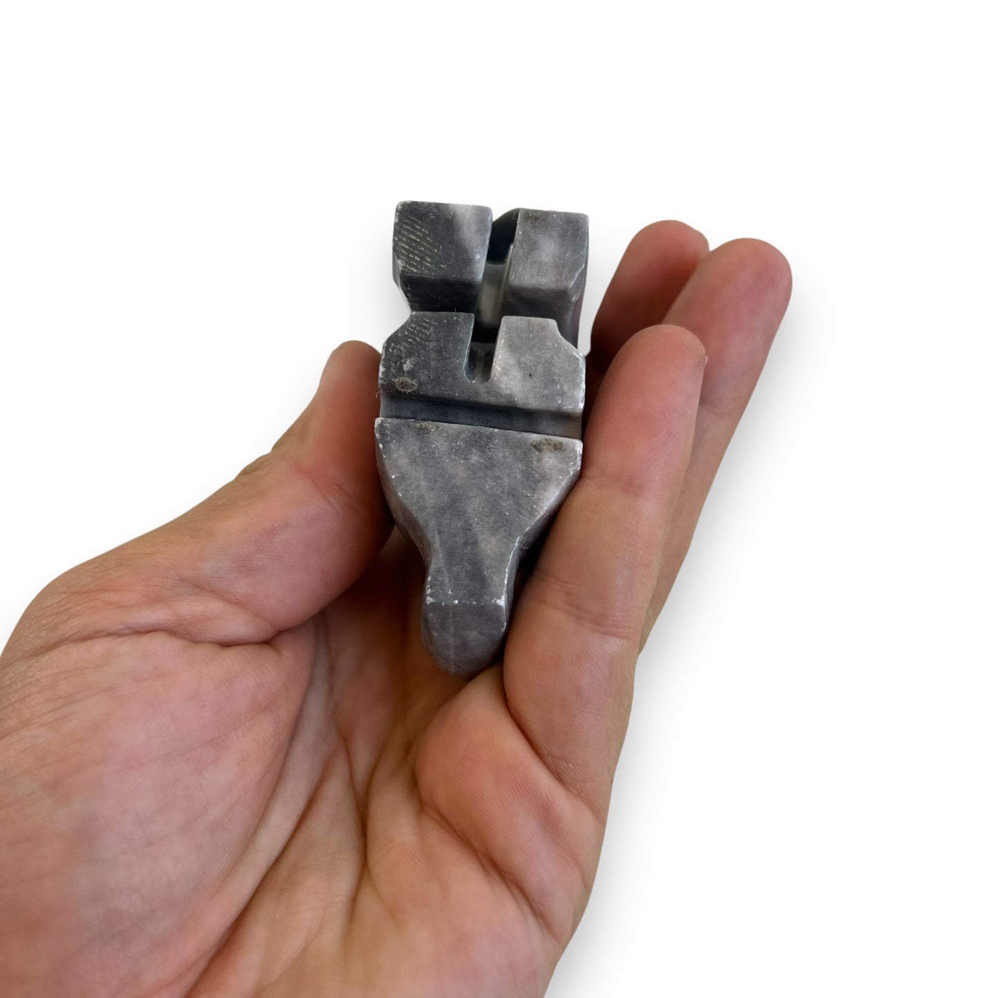 Stone carved dog statue ornament