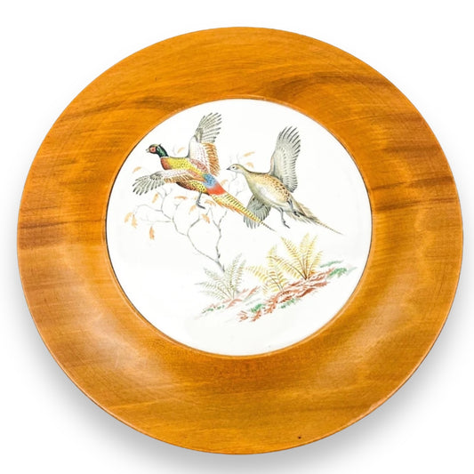 Ozark Walnutware Serving plate/tray with tile trivet in Center