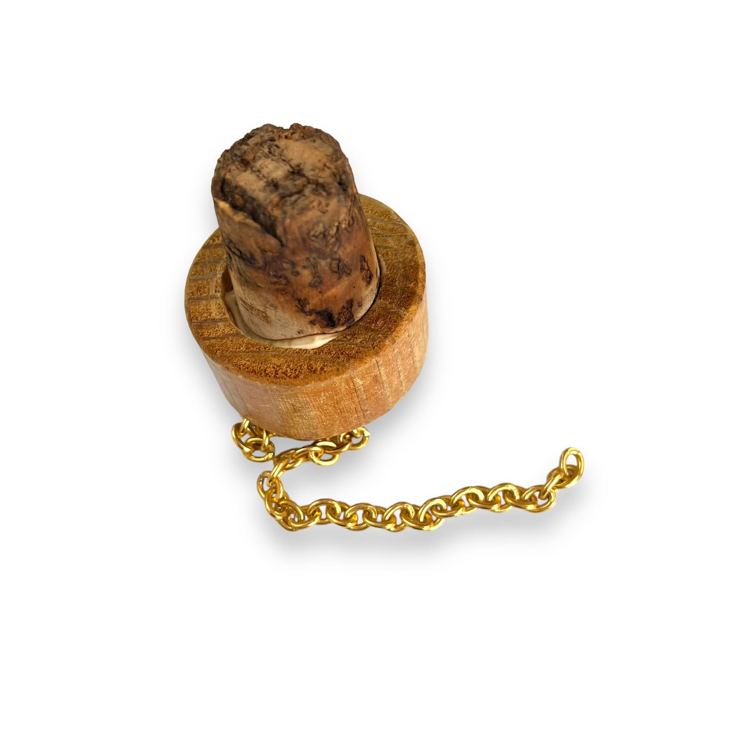 Amber glass decanter bottle with cane base and cork stopper
