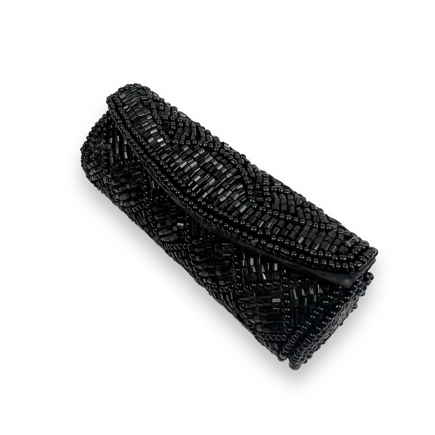 Black beaded lipstick holder case