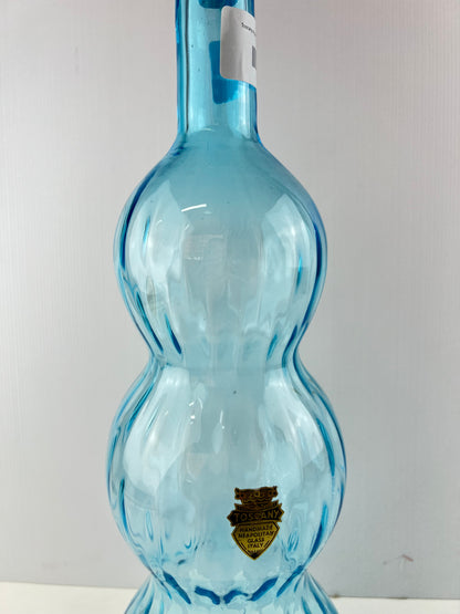 Toscany triple gourd blue glass genie bottle