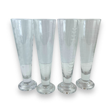 Tall Cocktail Glass Multi pattern set of 4