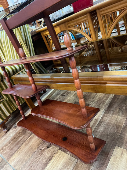 Timber Hanging Display Wall Shelf with Turned Spindles