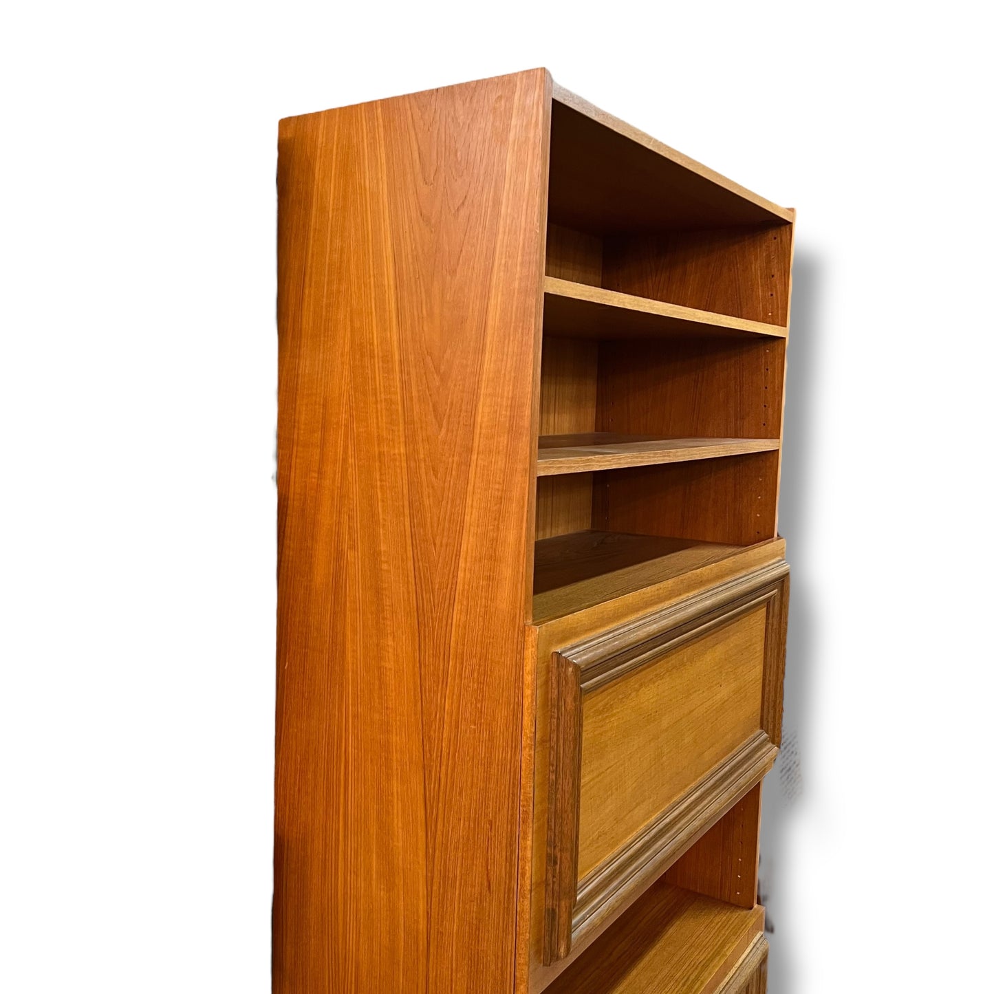 Macrob Pull-Down Bar Cabinet – Mid-Century Teak Drinks & Display Unit
