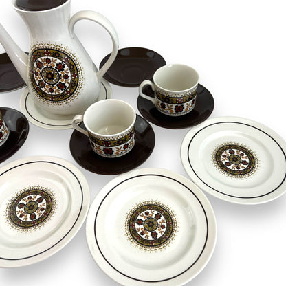 Ridgeway “Navajo” Ironstone England Tea Set (one cup smashed)