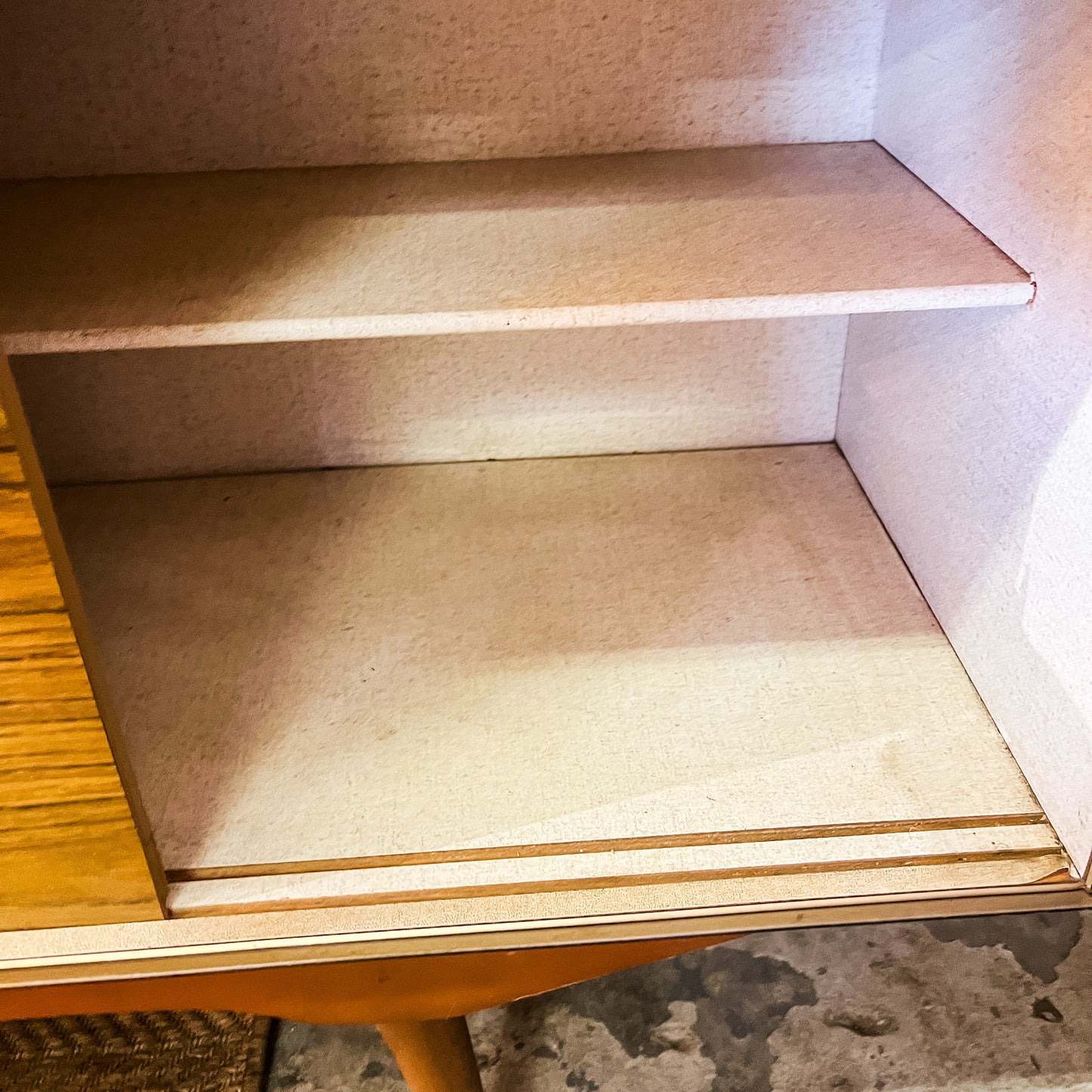 Cocktail Sideboard Cabinet with Glass Display and pull down bar section