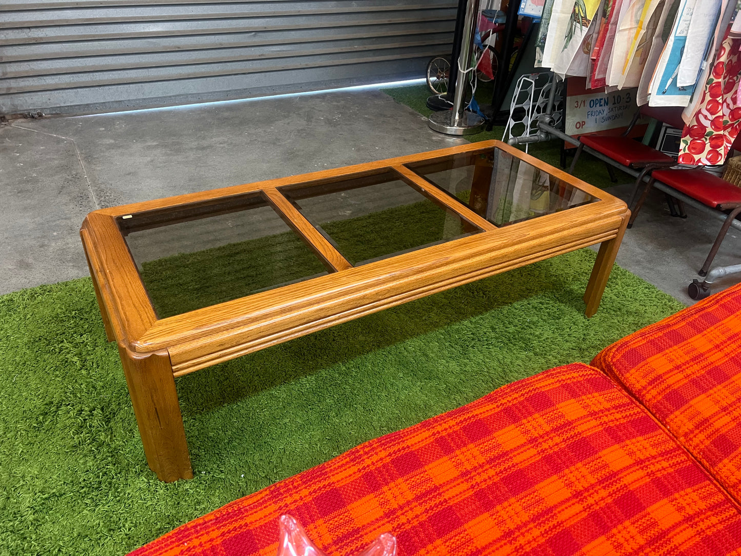 Smoked Glass & Timber Coffee Table