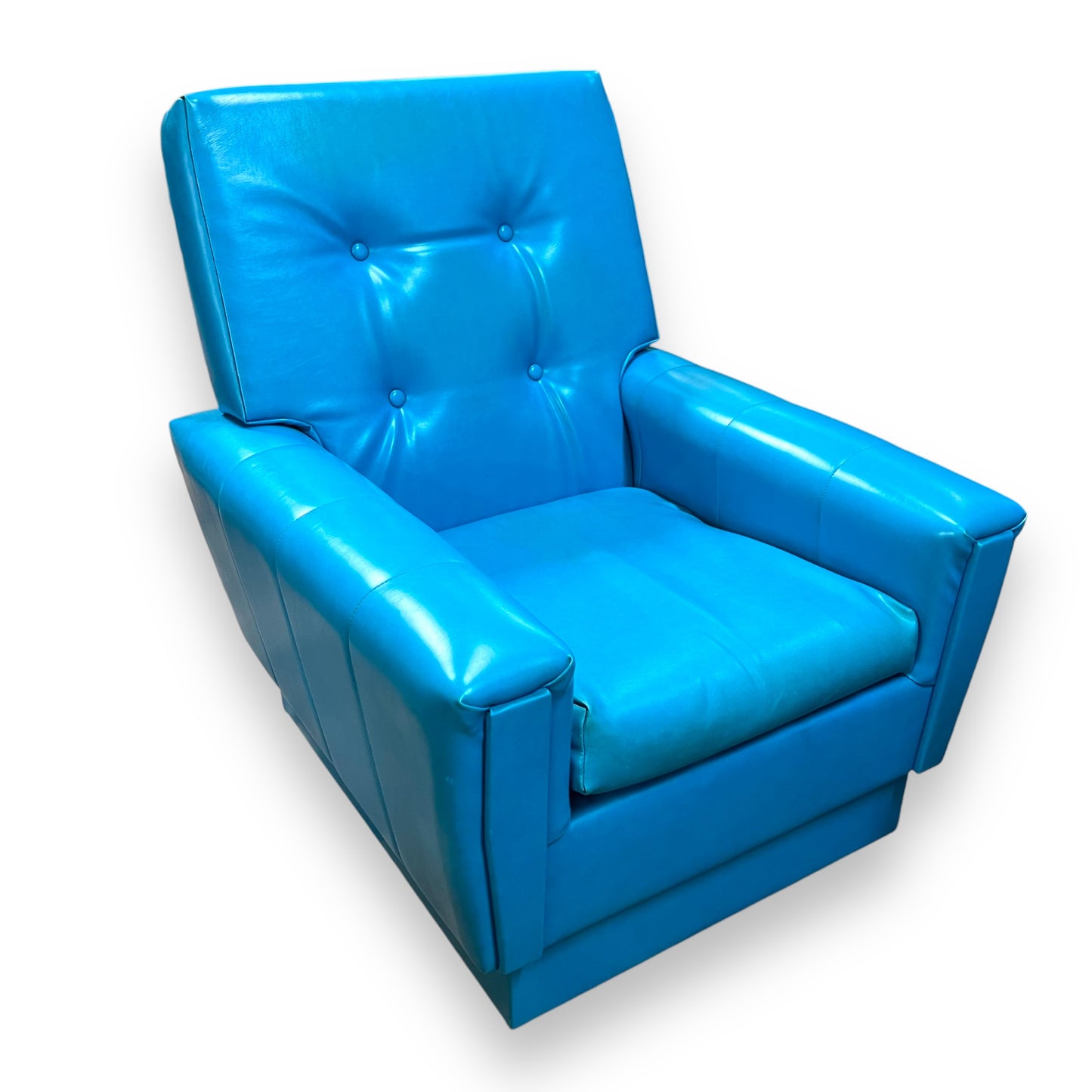 Retro Blue Vinyl Single Lounge Chair