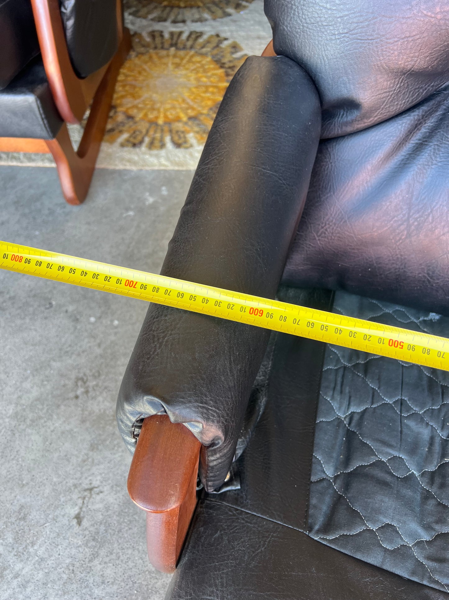 Black Vinyl Armchair by Mayline Furniture (Collingwood VIC) – Solid Timber Frame