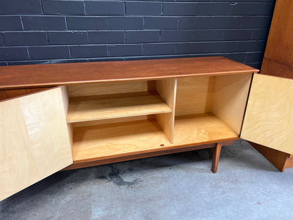 Mid-Century Teak Sideboard with Drawers & Cupboard Storage