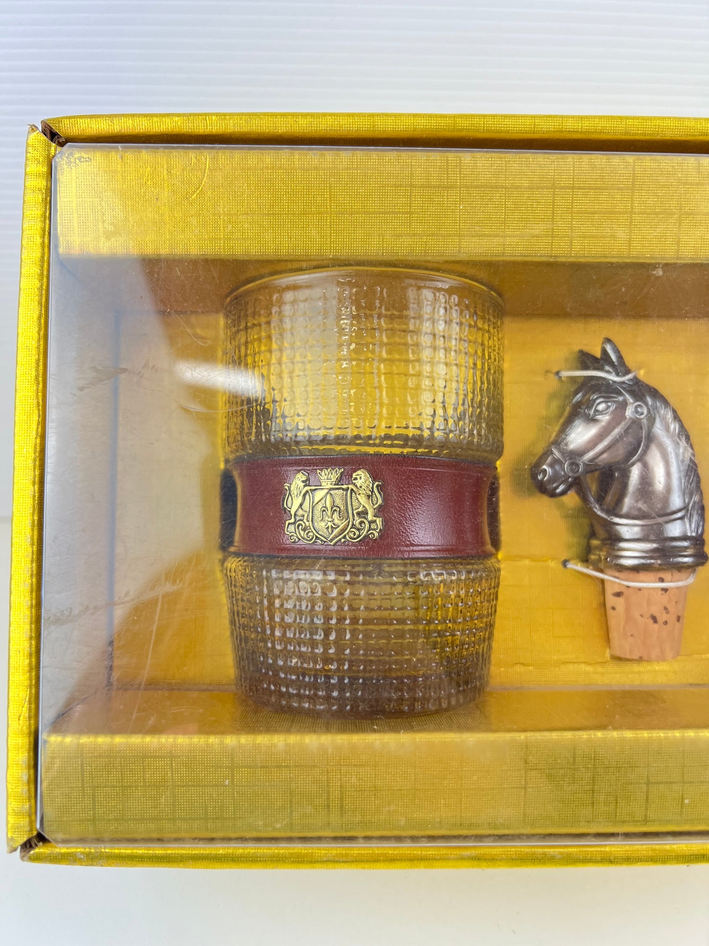 Glass Tumbler & Horse Bottle Stopper Gift Set