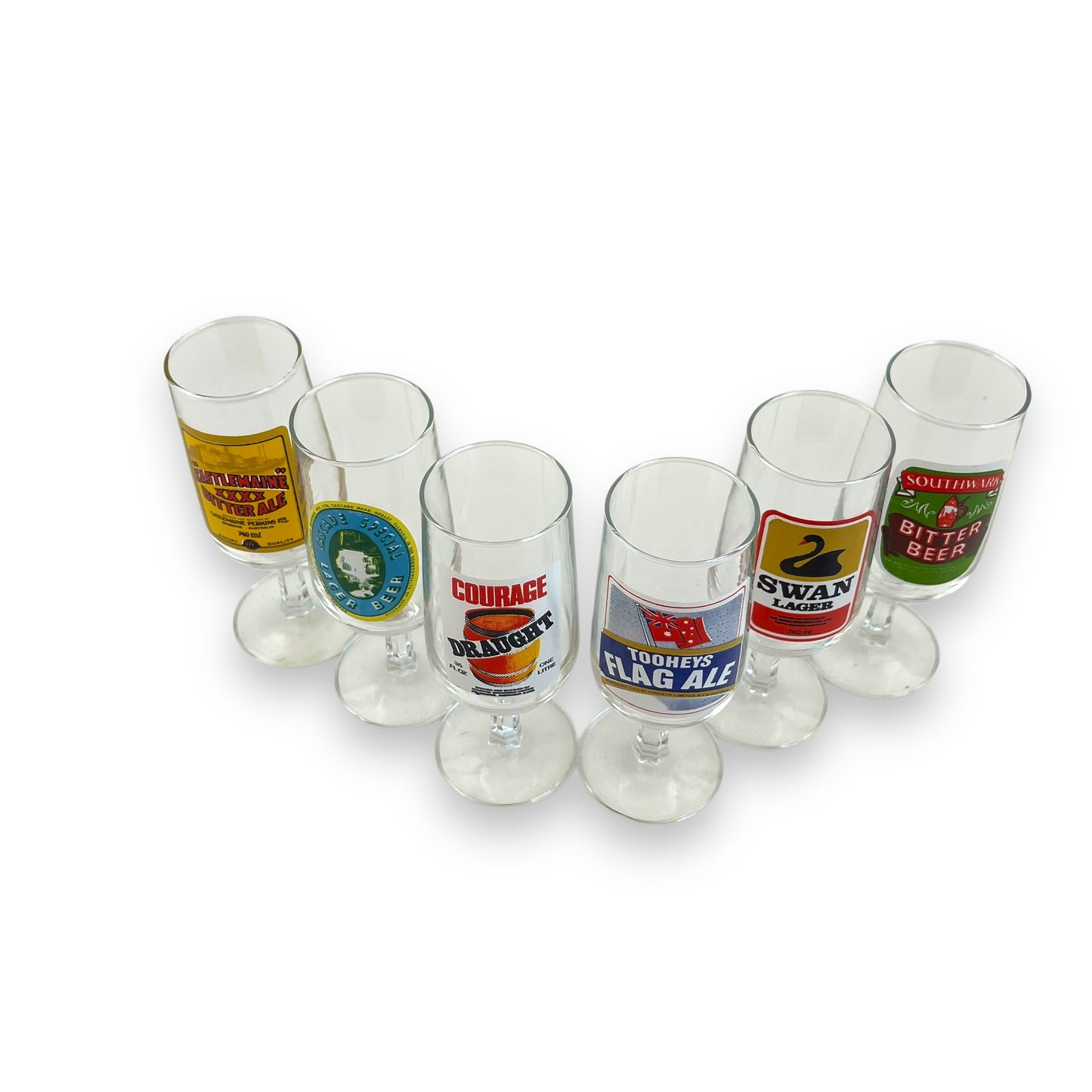 Australian Beer Glass Set of 6