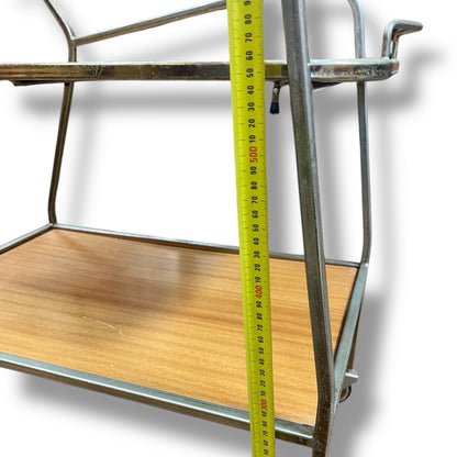 Chrome & Laminate Drinks Trolley with Removable Tray