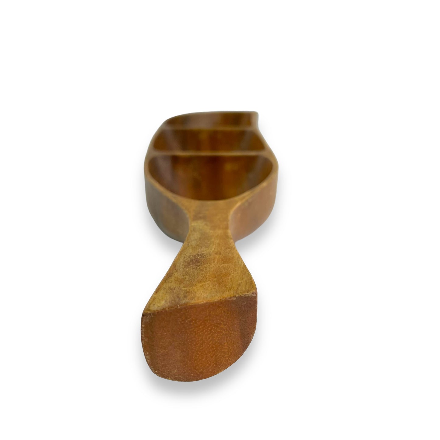Wood Leaf 3 Part Dish