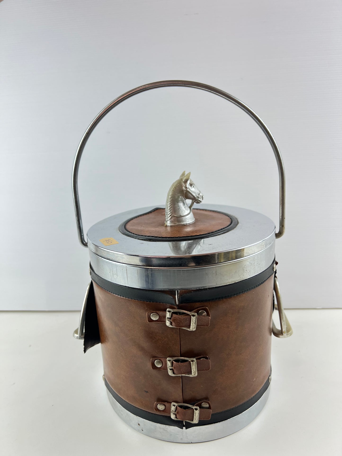 Equestrian Horse Ice Bucket with Stirrup & Horseshoe Details