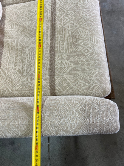 Danish Deluxe Three Seater Lounge Cream Patterned Upholstery