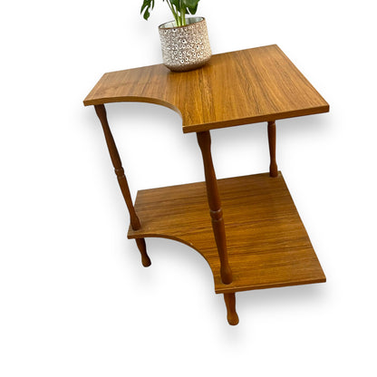 Brown Laminate Corner Table / Shelf