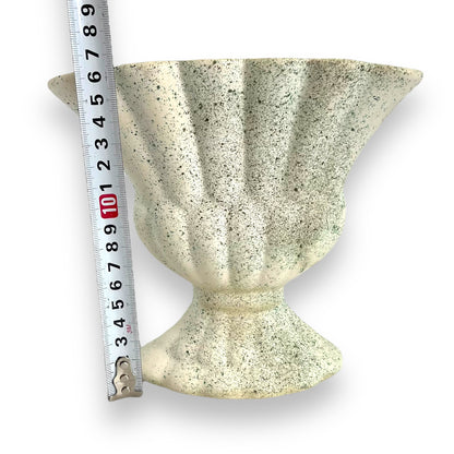 Cream vase with green speckles