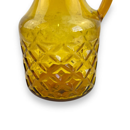 Amber Glass Jug – Diamond Cut Pattern