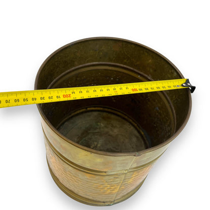 Hammered brass plant pot
