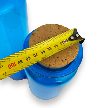 Blue glass jar set of 2 with cork lids