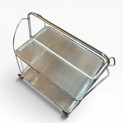 Chrome Folding Bar Cart / Trolley