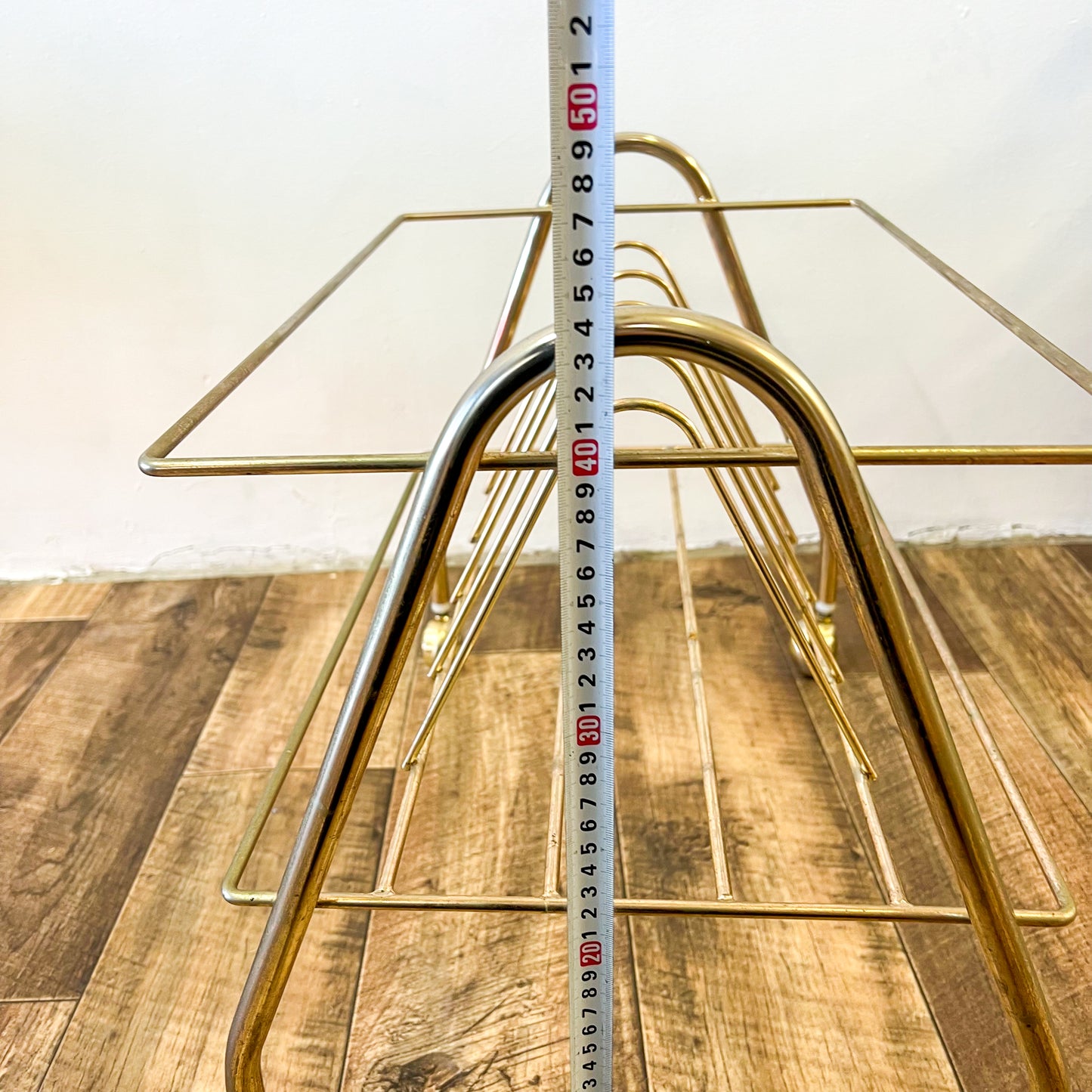 Retro chrome vinyl record storage rack