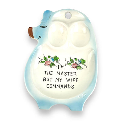 Blue Pig Spoon Rest