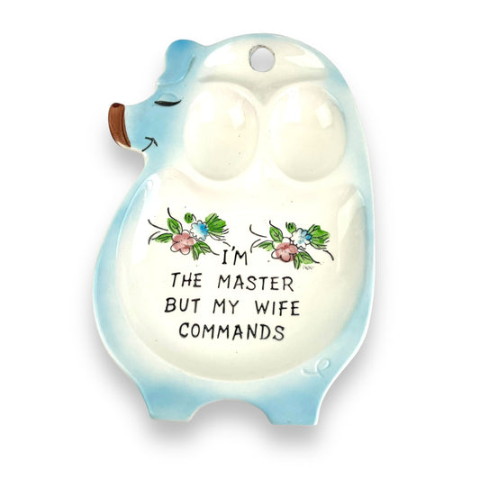 Blue Pig Spoon Rest